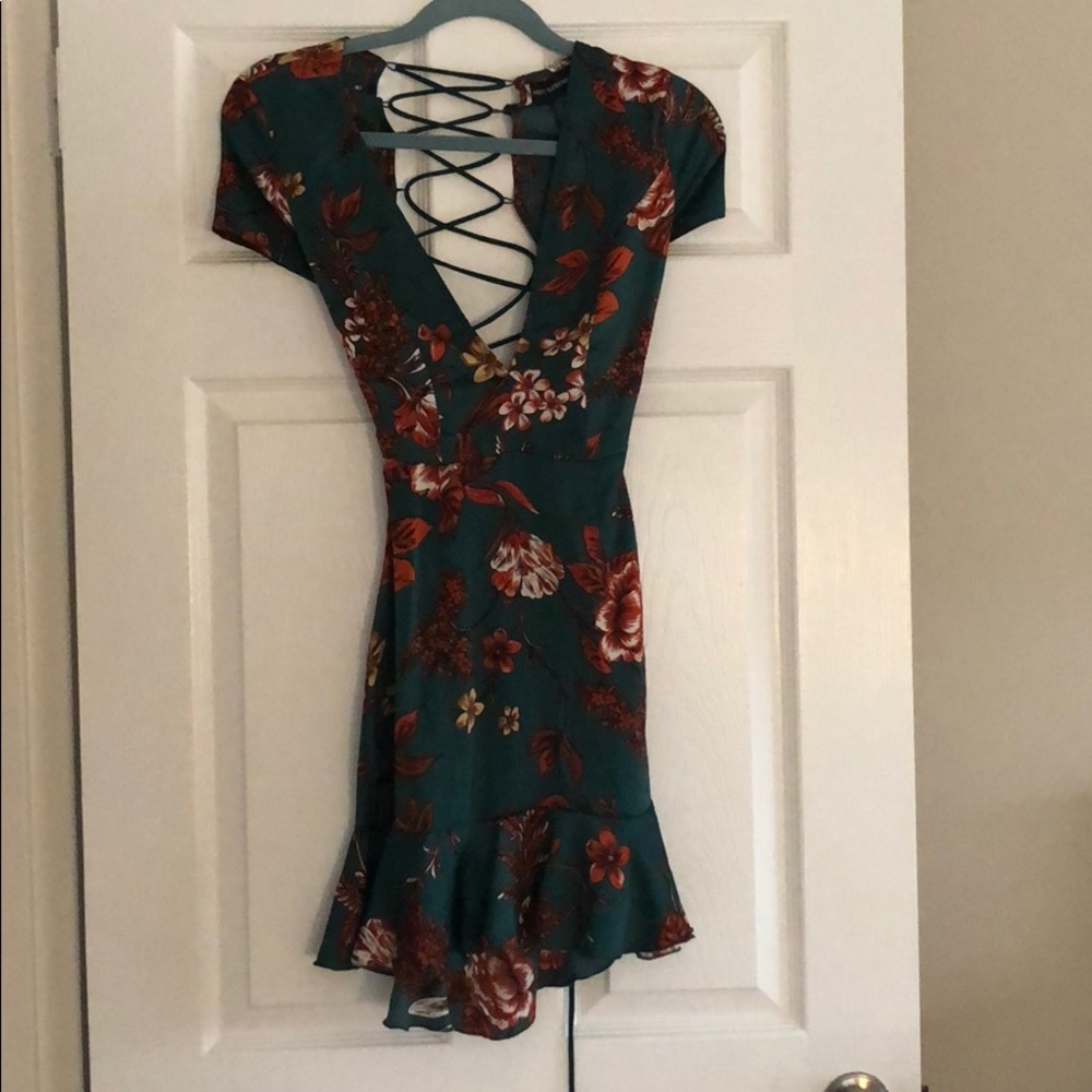 Deep V dress with open back